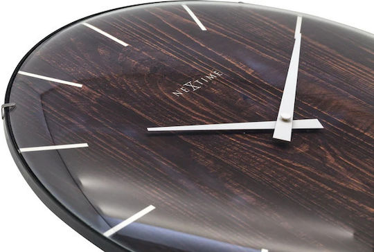 Nextime Silent Wall Clock Wooden Brown Ø35cm