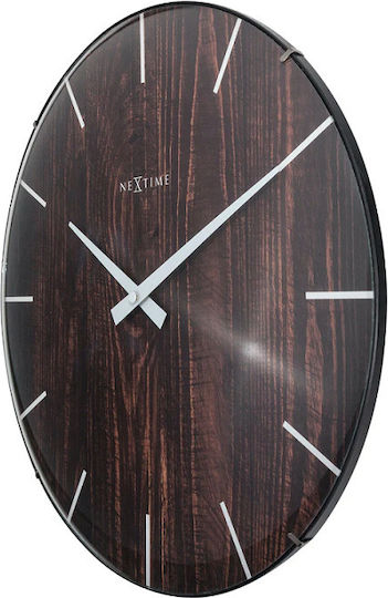 Nextime Αθόρυβο Ρολόι Τοίχου Ξύλινο Καφέ 35cm Nextime Αθόρυβο Ρολόι Τοίχου Ξύλινο Καφέ 35cm