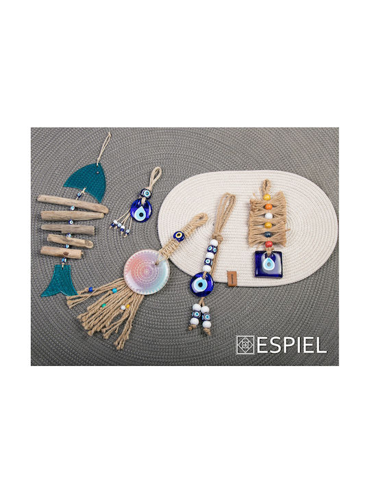 Espiel Hanging Wall Decor Blue Glass 33x1x16.5cm