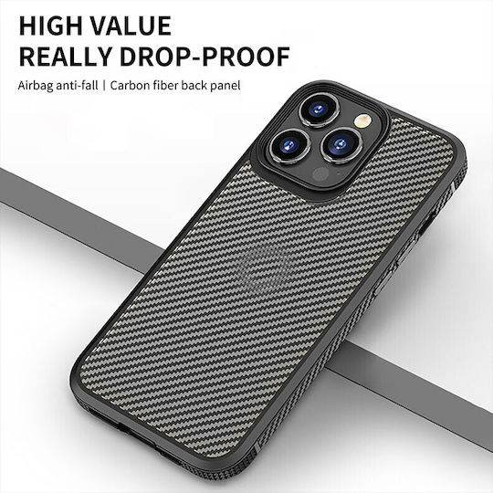 iPaky Carbon Fiber Задна корица Пластмаса Син (iPhone 14 Plus)