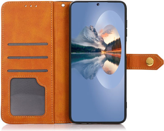 Khazneh Leather Wallet Δερματίνης Καφέ (Honor Magic5 Lite)