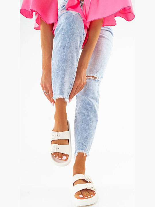 Flache Sandalen für Damen in Weiß Farbe