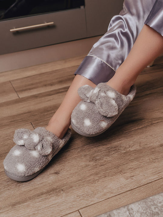 Ligglo Slippers with Fur Gray