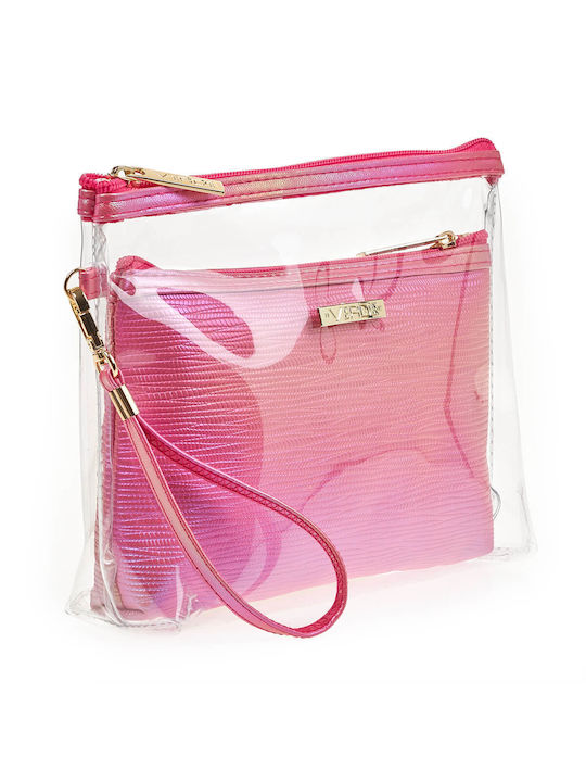 Verde Toiletry Bag in Fuchsia color