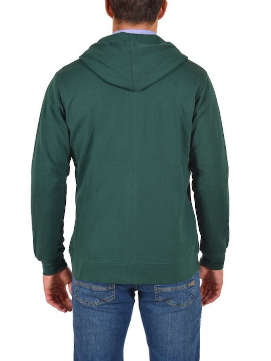 Dors Men's Sweatshirt Jacket with Hood and Pockets Green