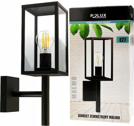 Polux Wandmontierte Außen-Laterne E27 IP44 12x18.8x38.2εκ.