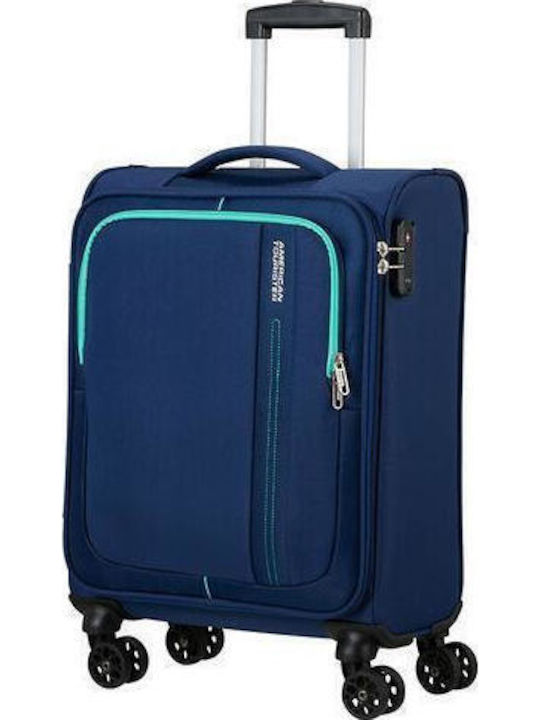 American Tourister Sea Seeker Cabin Travel Suitcase Fabric Compat Navy with 4 Wheels Height 55cm 146674-6636