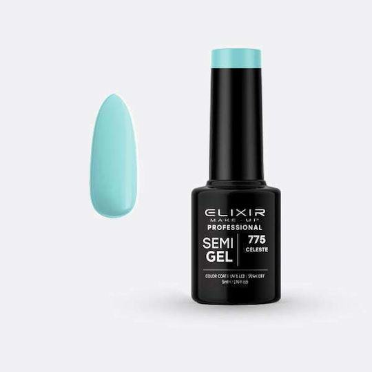 Elixir Semi Gel Хибриден Лак за Нокти 775 Celeste 5мл 1бр