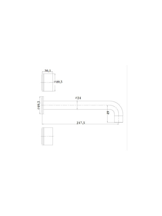 Sparke Nera 04 Gun Metal Built-in Mixer & Spout Set for for Bathroom Sink 1 Exit Gray