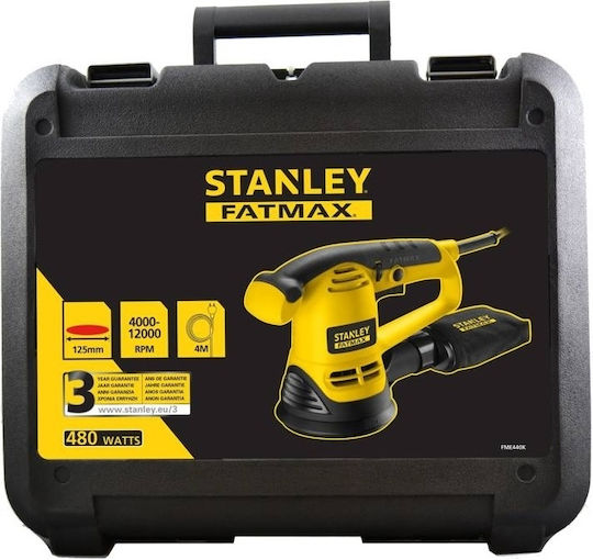 Stanley Έκκεντρο Τριβείο 125mm Ρεύματος 480W με Ρύθμιση Ταχύτητας και με Σύστημα Αναρρόφησης