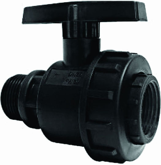 Agrodrip 09-1111-07 Connection Pipe Valve with Switch and Female Thread 25.4mm