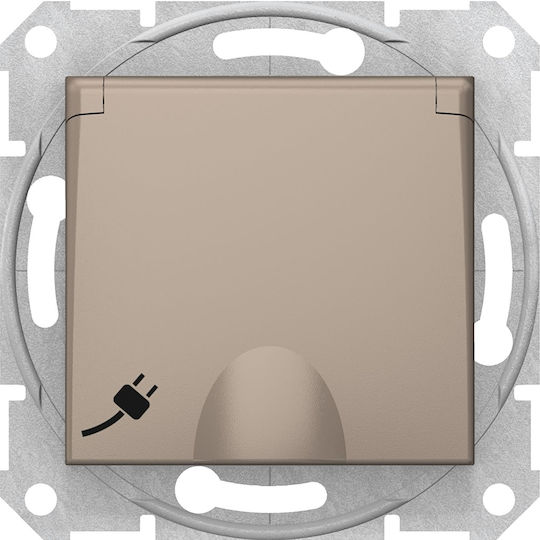 Schneider Electric Sedna Single Power Safety Socket Titanium