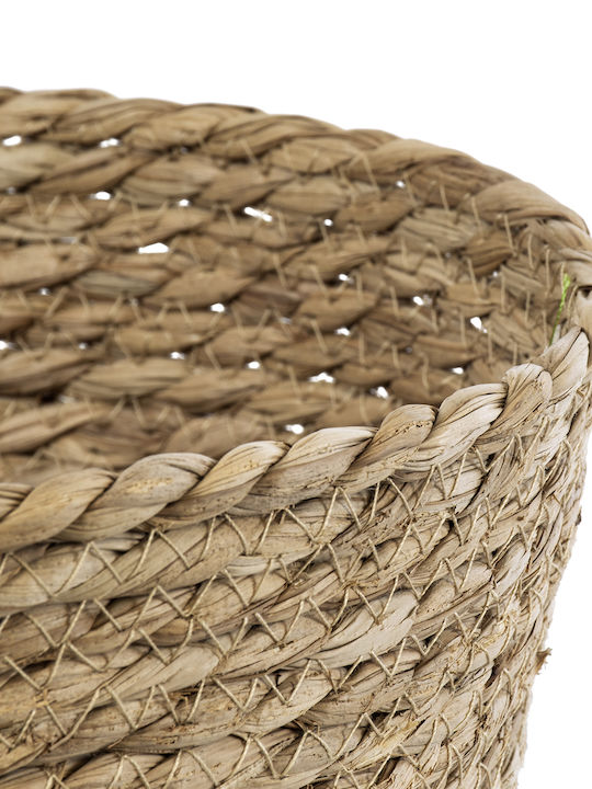 GloboStar Sifnos Planter Wicker Beige with Stand 25x25x15cm.