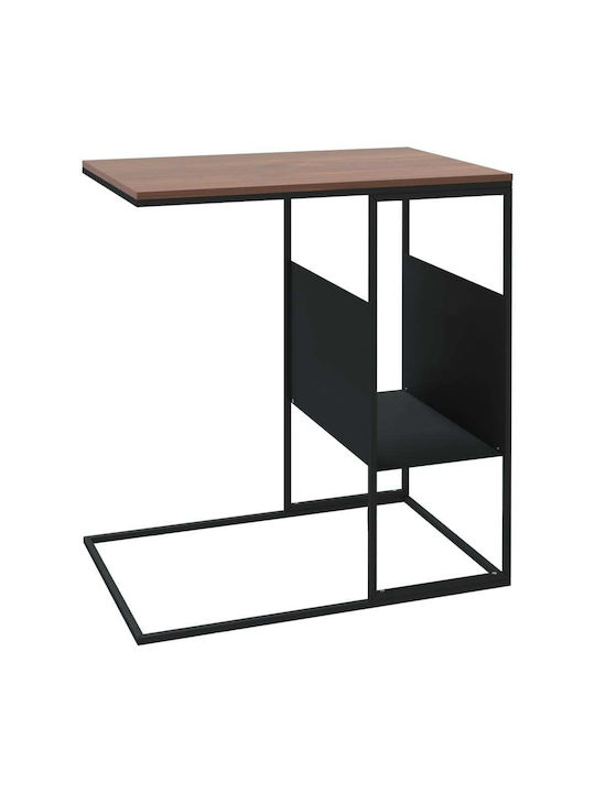 Rectangular Side Table Wooden Black 55x36x59.5 cm