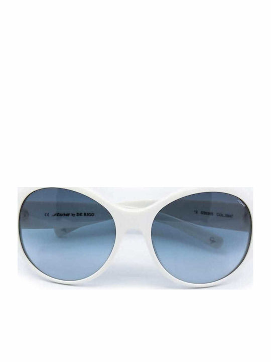 Sting Women's Sunglasses with White Plastic Frame and Blue Gradient Lens SS6365 0847