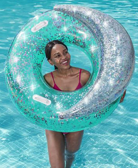 Bestway Kids' Swim Ring with Handles and Diameter 117cm. Turquoise
