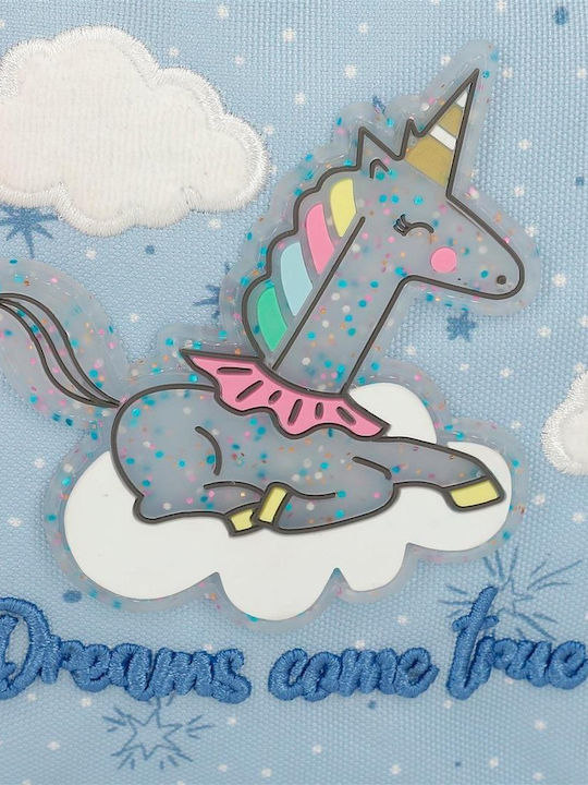 Enso Dreams Come True Ученическа Раница Основно с Джоб за Бутилка Светлосин 23 x 10 x 28см