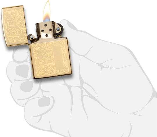 Zippo Venetian Αντιανεμικός Αναπτήρας Φλόγας σε Χρυσό χρώμα