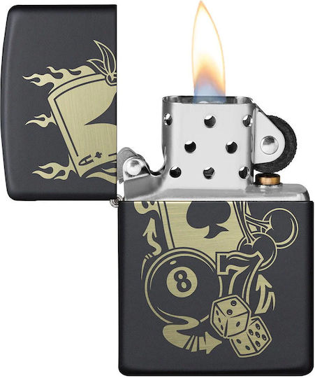 Zippo Αναπτήρας Φλόγας σε Μαύρο χρώμα
