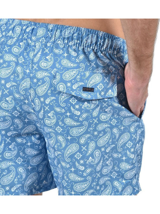 Men's Swimwear Shorts Light Blue with Patterns