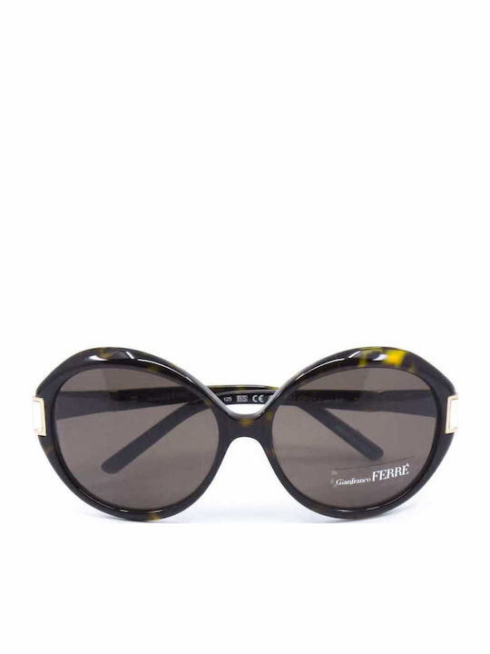 Gianfranco Ferre Women's Sunglasses with Brown Tartaruga Plastic Frame and Black Lens GF912 04