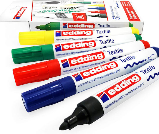 Edding 4500 Markers Set for Fabric Warm 2-3mm 5pcs