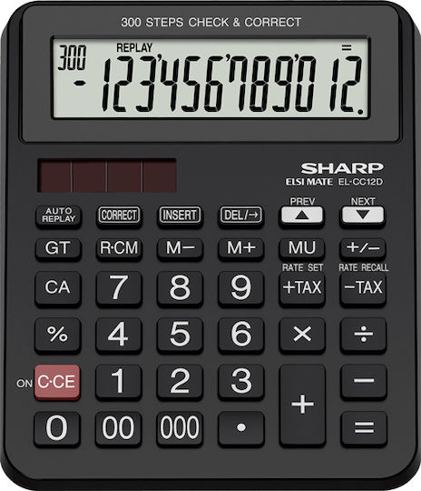 Sharp Calculator Accounting 12 Digits in Black Color 1pcs