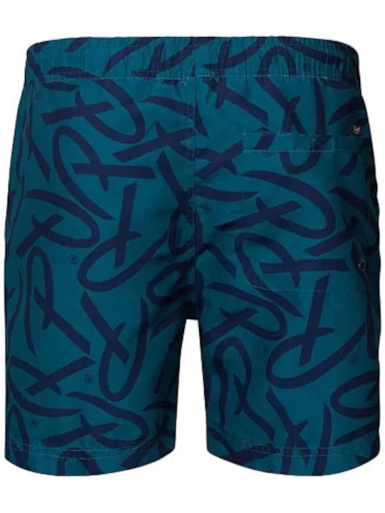 Petrol Industries Men's Swimwear Shorts Green with Patterns