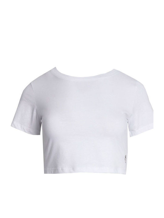 Damen Bluse Baumwolle Kurzärmelig Weiß