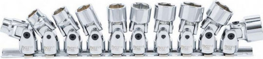 BGS Technic Abgewinkelte Nüsse Sechskant mit Vierkant-Antrieb 3/8" Set 10Stück