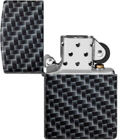 Zippo Brichetă Rezistentă La Vânt Cu Flacără Design Din Fibră De Carbon În Culoare Gri