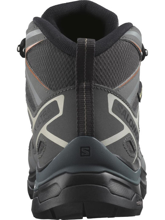 Salomon X Ultra Pioneer Mid GTX Women's Hiking Waterproof Boots With Gore-Tex Membrane Gray