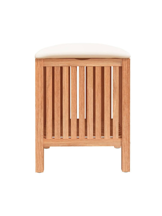 Stool For Living Room With Storage Space Wooden Brown 40.5x40x52cm