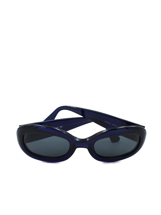 Moschino Women's Sunglasses with Blue Plastic Frame and Black Lens M3528S 1816