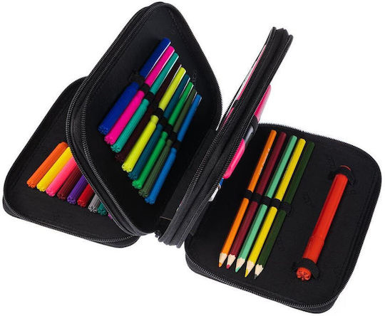 Polo Multi Butterflies Pencil Case with 3 Compartments Multicolored