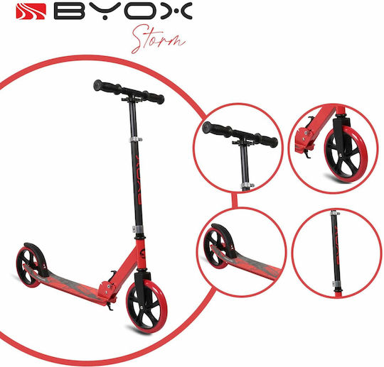 Byox Детски Скутер Сгъваемо Storm 2 колела за 8+ Години Червен