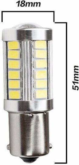 Lamps Car P21W-BA15S-1156 LED Yellow 12V 1pcs