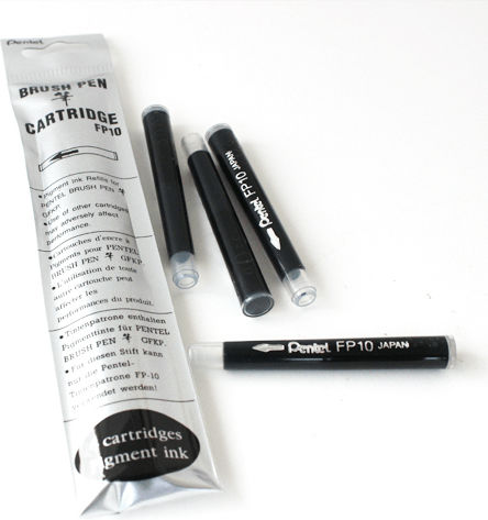 Pentel 4 Replacement & Pen Inks for Marker Black