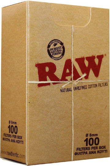 Raw Vată pentru țigări Simplu 8mm 100x1buc