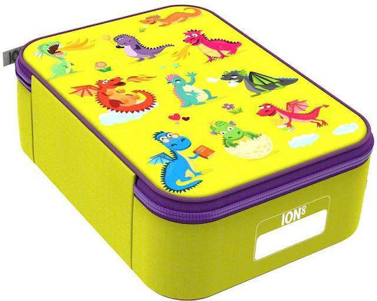 Ion8 Lunch Bag Schulische Isothermische Hand-Lunch-Tasche 4.2Es Gelb Dinosaurier 19.5 x 8 x 26.5cm