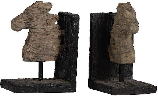 Wooden Bookend in Black Color 29x10x19.3cm