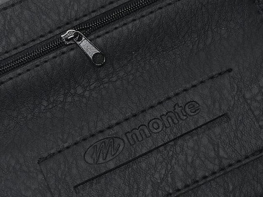 Monte Roxy Lederne Tabaktasche in Schwarz mit Verschluss