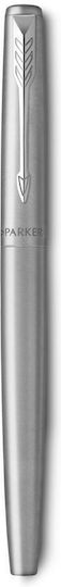 Parker Writing Pen Medium Silver made of Steel with Blue Ink