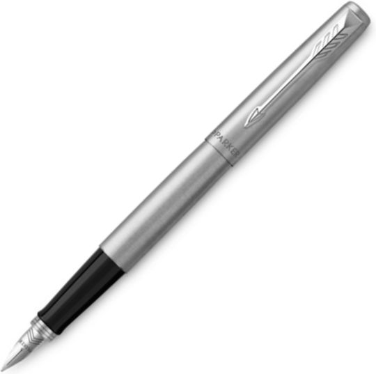 Parker Writing Pen Medium Silver made of Steel with Blue Ink