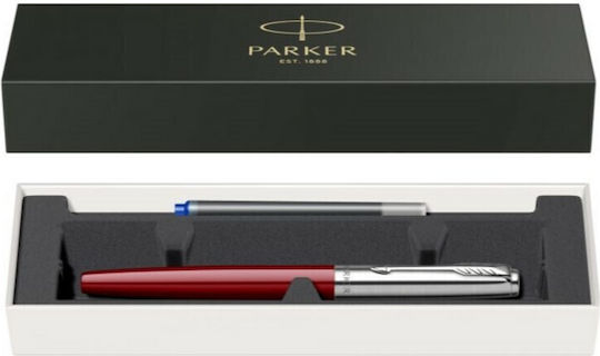 Parker Πένα Γραφής Fine Κόκκινη από Αλουμίνιο με Μπλε Μελάνι