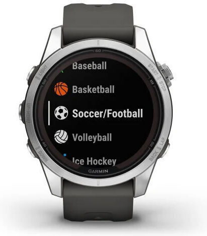 Garmin Fenix 7S Pro Solar Edelstahl 42mm Wasserdicht Smartwatch mit Pulsmesser (Silver with Graphite Band)