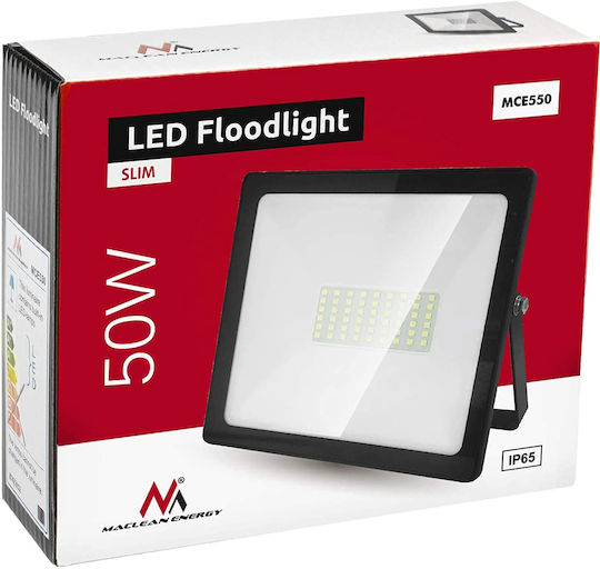 Maclean Energy Αδιάβροχος LED Προβολέας 50W Неутрално бяло 4000К IP65