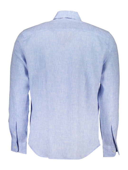 North Sails Men's Shirt Long Sleeve Linen Blue