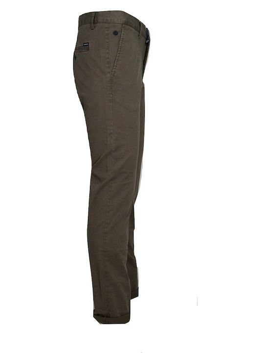 Dors Men's Trousers Chino Elastic in Loose Fit Brown