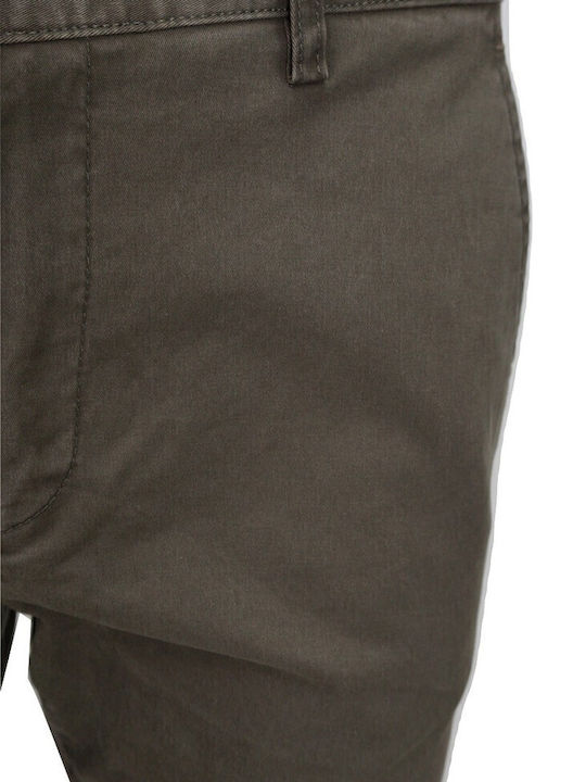 Trousers Chino Elastic in Loose Fit Brown